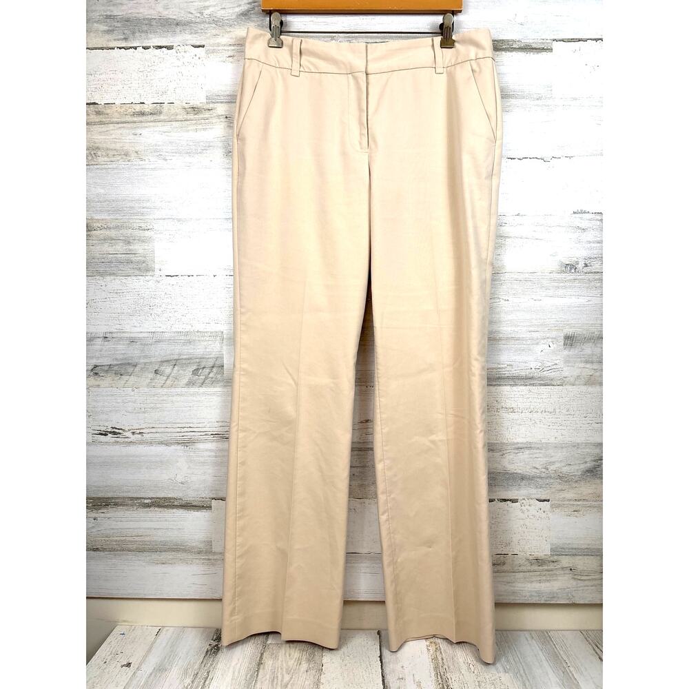 Talbots Womens 12 Beige Heritage Dress Ankle Pants Cotton Stretch Trousers Work